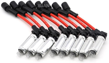 ya 7 8.24 baidi 8PCS Ignition Spark Plugs Wires Set 48322R for Chevy Avalanche for GMC for Yukon for Pontiac