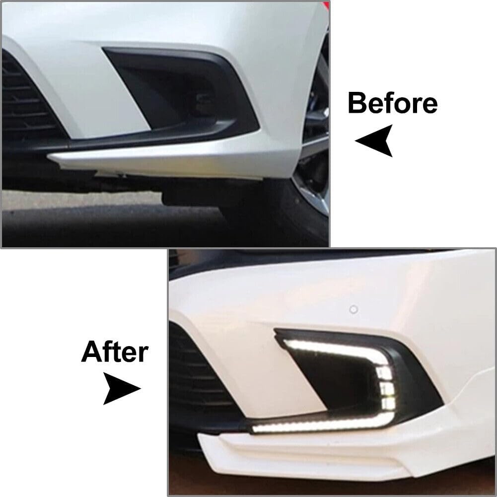 ya 2 8.15 DRL LED daytime running lights collision fog lights suitable for Honda Civic 11th generation
