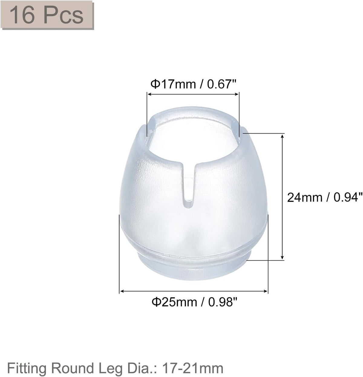 ya 26 10.21 baidi Chair Leg Floor Protectors, 16Pcs 17mm(0.67) PVC Chair Leg Cover Caps