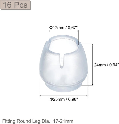 ya 26 10.21 baidi Chair Leg Floor Protectors, 16Pcs 17mm(0.67) PVC Chair Leg Cover Caps