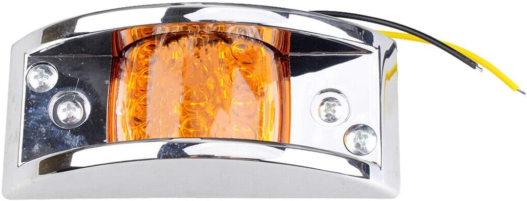 ya 4 8.14 2 Pieces Amber LED Fender Clearance Lights Oval Trailer Truck Side Marker Lights 