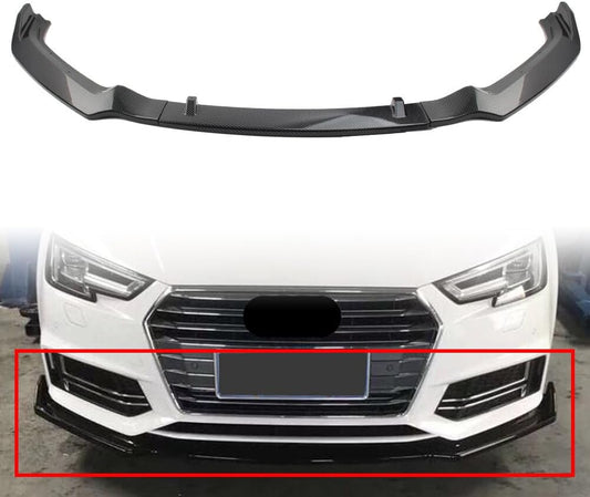 ya 2 8.15 Front Bumper Lips Spoiler Kit Carbon Fiber Fit for Audi A4 2017-2019 Car