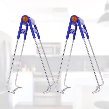 ya 14 9.20 baidi 2 Pcs Anti-scald Dish Tongs Bowl Holder Clips Stainless Steel Plate-1