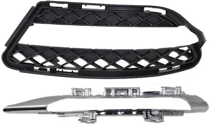 ya 4 8.14 Front bumper fog lamp mesh grille chrome trim fits Mercedes W221 S350 S550