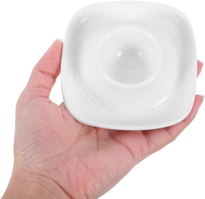 ya 14 9.20 baidi 2 Pcs Egg Tray Egg-shaped Ceramic Cup Home Holder Set Rack Stand-1