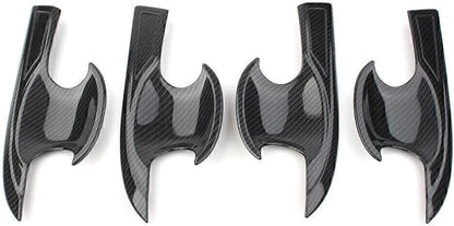 ya 4 8.14 Carbon Fiber Style Door Handle Bowl Cover Trim Fit 2014-2018 for Honda for Civic 4-Door