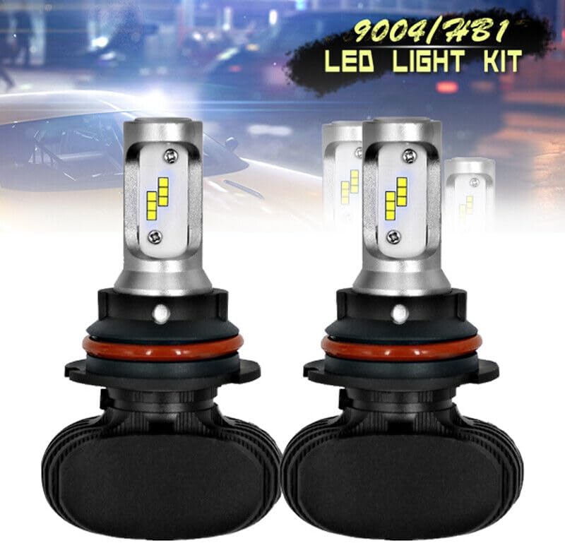 ya 4 8.8 Pair of Car Auto 8000LM 9004 HB1 LED Headlight Kit High Low Beam 6000K Lights 
