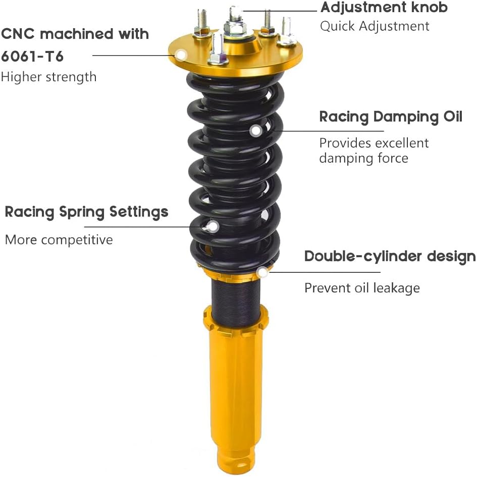 ya 10 9.16 baidi Coilovers Suspension Kit For 03-08 for Honda for Accord Adjustable Struts Shocks Glod