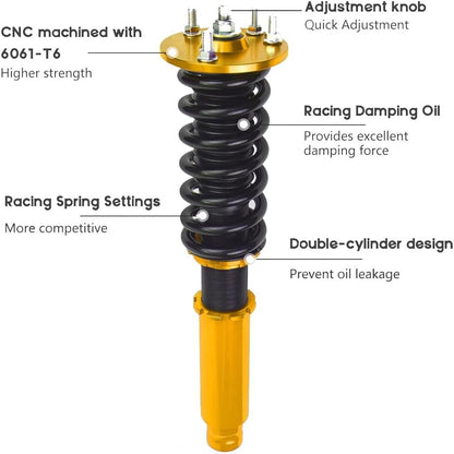 ya 10 9.16 baidi Coilovers Suspension Kit For 03-08 for Honda for Accord Adjustable Struts Shocks Glod