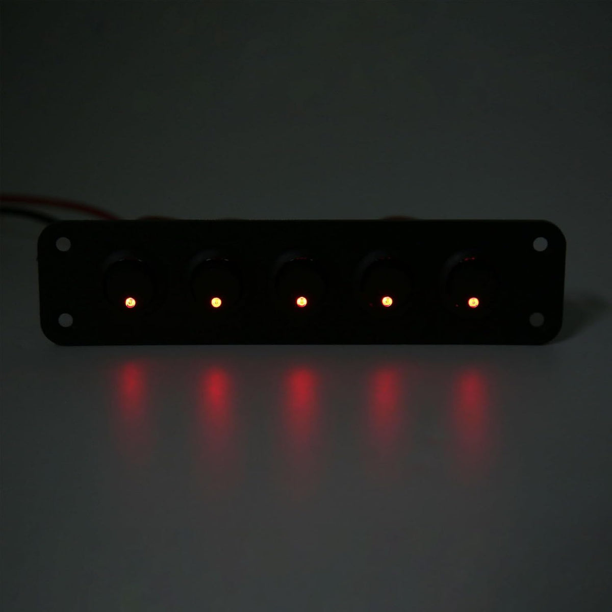 ya 5 8.10 Hot Switch Panel 5 Gang Light Rocker Switched Red Lighting 12V 16A for Boat