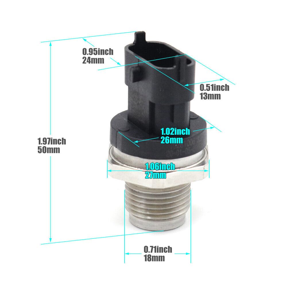 ya 2 8.15 for Dodge Ram Cummins 6.7L Diesel Fuel Rail Pressure Sensor 2007-2012 0281006327