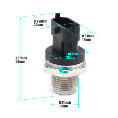 ya 2 8.15 for Dodge Ram Cummins 6.7L Diesel Fuel Rail Pressure Sensor 2007-2012 0281006327