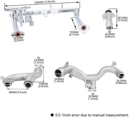 ya 11 9.14 baidifor Jaguar for Land Rover 3.0L 5.0L Oil cool New Upgraded Metal Coolant Outlet Pipes