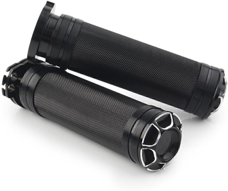 ya 6 8.14 1 Black Handle Bar Hand Grips for 96-Later Harley VRSC XL XR Dyna Softail Motor