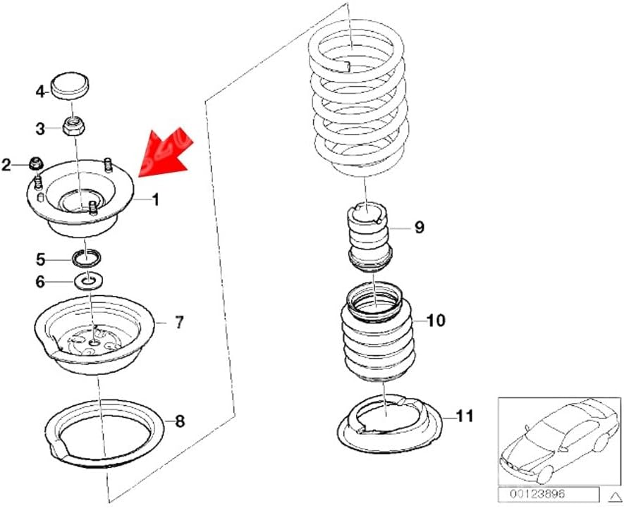 ya 8 8.24 baidi for BMW E46 E60 E90 E83 E88 128i 328i 535i X3 Front Strut Mount Set 31336760943