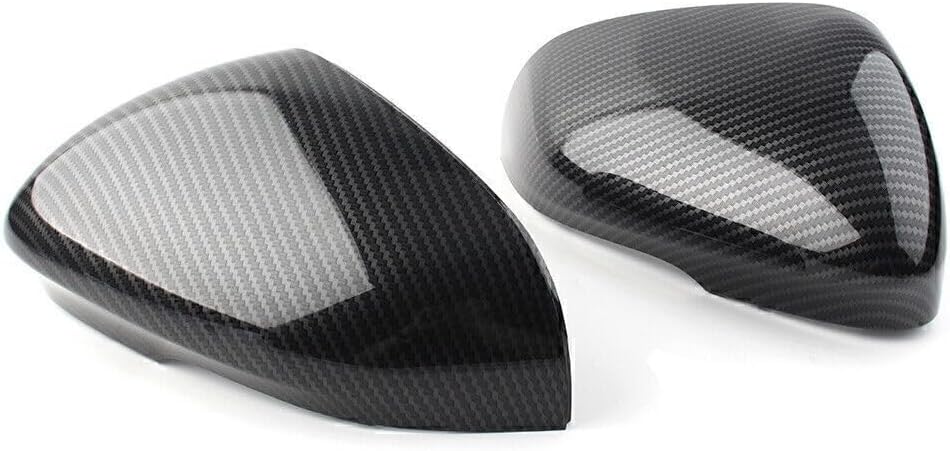 ya 4 8.14 Pair Carbon Fiber Rear Side View Mirror Cover Cap for Jaguar XF XFR XFR-S XJ XE