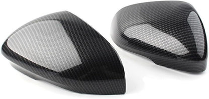 ya 4 8.14 Pair Carbon Fiber Rear Side View Mirror Cover Cap for Jaguar XF XFR XFR-S XJ XE