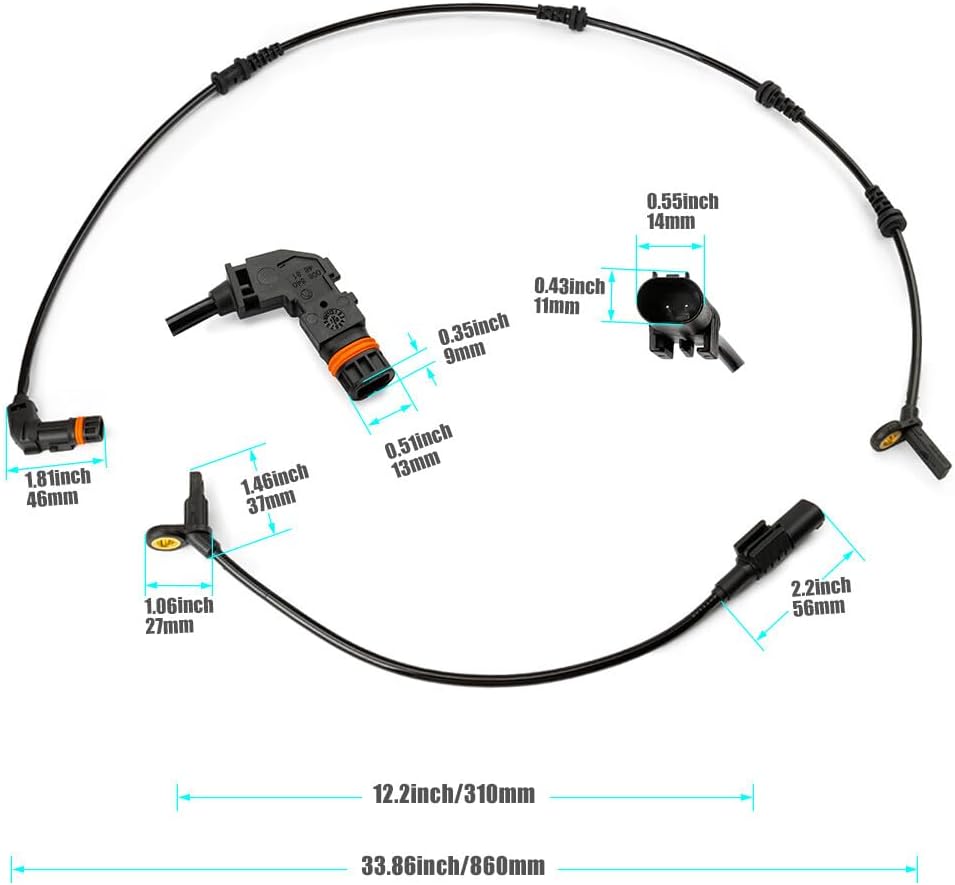 ya 2 8.15 4-pack front and rear ABS wheel speed sensors for Mercedes-benz ML320 ML350 ML450 ML500