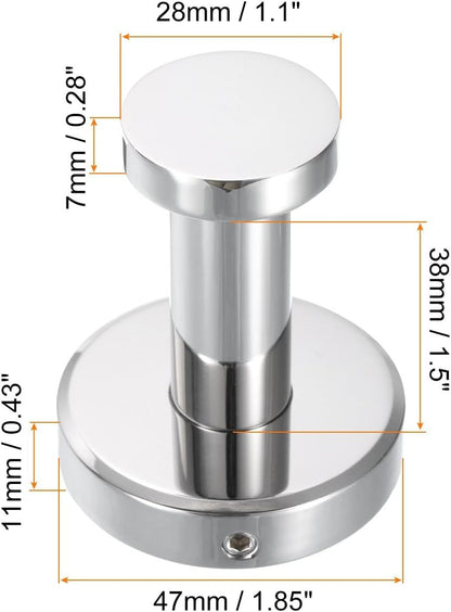ya 26 10.21 baidi 4Pcs Towel Hooks for Hanging 304 Stainless Steel Round Mounted Hanger Chrome