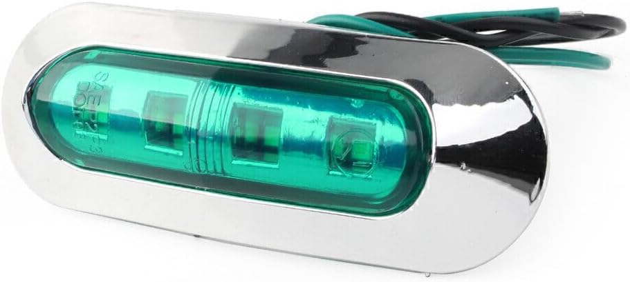 ya 4 8.8 5 Pack 4 Green LED Side Clearance Markers Light Duty Car Truck Trailer Pickup 12V 24V 