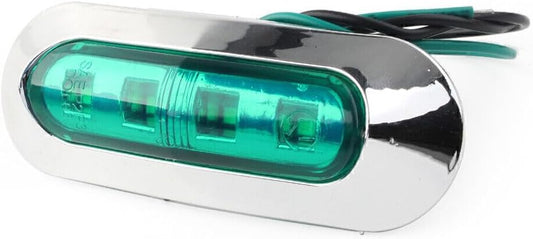 ya 4 8.8 5 Pack 4 Green LED Side Clearance Markers Light Duty Car Truck Trailer Pickup 12V 24V 