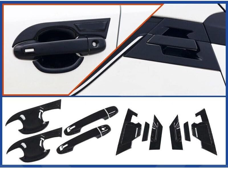 ya 5 8.10 for Toyota CHR C-HR 2018-22 Black Look Side Door Handle Bowl Molding Cover Trim