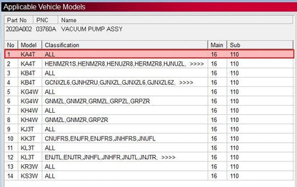 ya 11 9.14 baidi2020A002 Vacuum Pump Assembly for Mitsubishi L200 Pick Up B40 2.5DID (03/2006+)