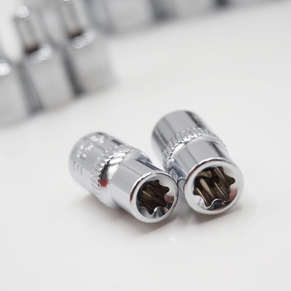ya 14 9.20 baidi 11x 1/4 3/8 Torx Star Socket Set E Type Sockets Wrench Head Auto Repair Tools-1