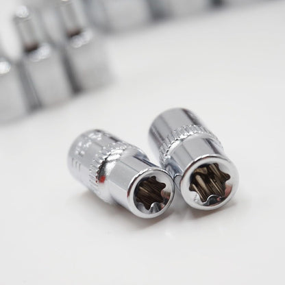 ya 14 9.20 baidi 11x 1/4 3/8 Torx Star Socket Set E Type Sockets Wrench Head Auto Repair Tools-1