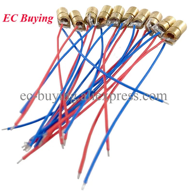 ya 16 10.20 baidi 10-Piece/Set 650nm 6mm DC 3V 5mW Adjustable Laser Diode Module with Red Copper Head