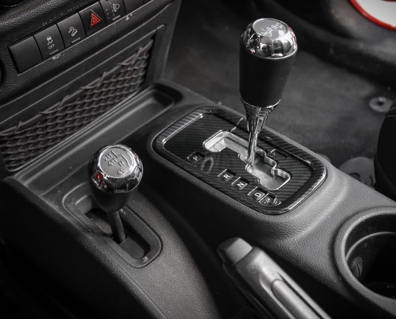 ya 10 9.16 baidi Gear Shift Panel Cover Trim for Jeep JK for Wrangler 2012-2017 Carbon Fiber Look