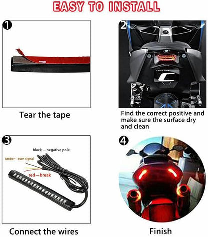 ya 23 10.7 baidi 2Pcs 18LED Flexible Amber/Red Motorcycle ATV Tail Brake Stop Turn Signal Lightsa