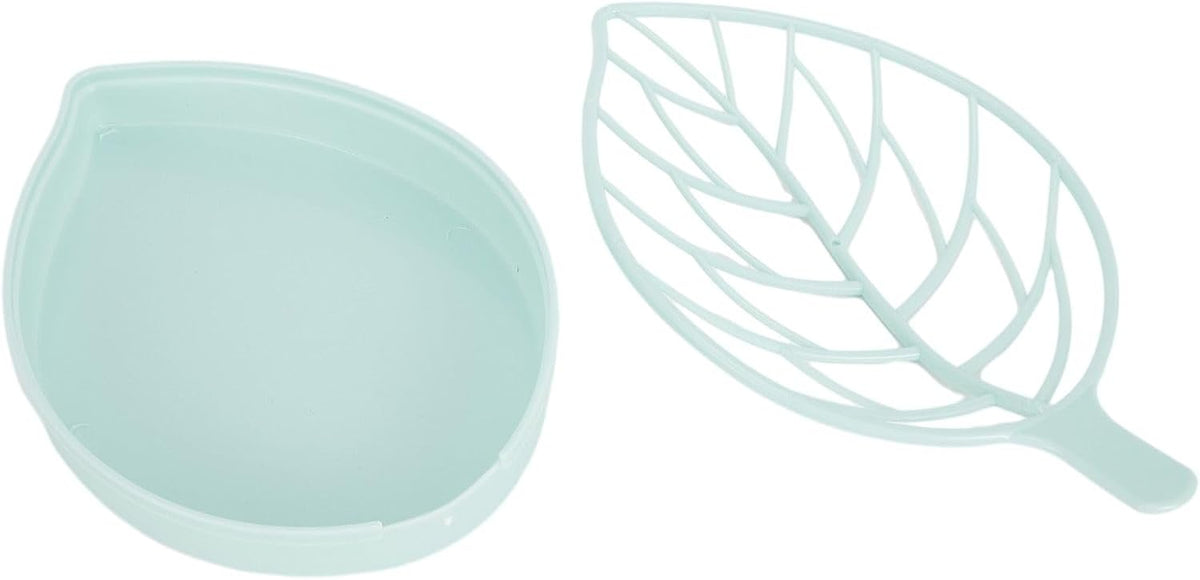 ya 14 9.20 baidi Leaf Design Soap Holder with Double Drain Holes Non Slip Shower Tray 3 Colors-1