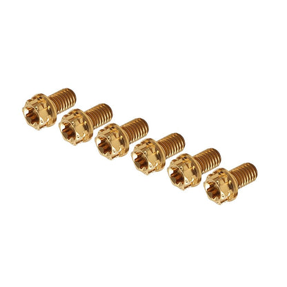 ya 6 8.14 6pcs Bolts Torx Head Flange Screws M8x10mm Gold for Motorcycle Bike