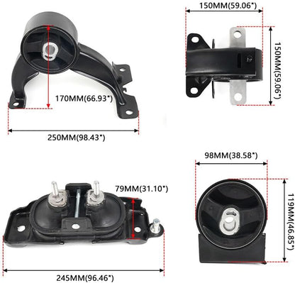 ya 2 8.15 4Pcs Engine Motor Trans Mounts Set for 2011-2016 for Chrysler Town & Country for Ram C/V