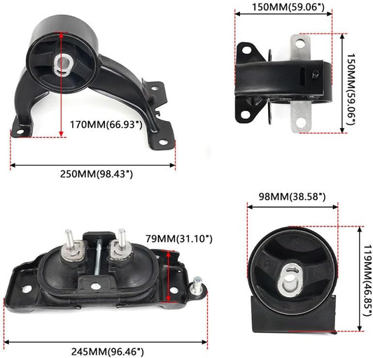 ya 2 8.15 4Pcs Engine Motor Trans Mounts Set for 2011-2016 for Chrysler Town & Country for Ram C/V