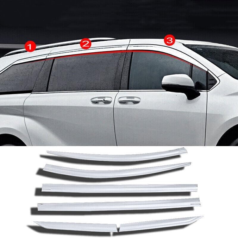 ya 4 8.8.2 for Toyota for Sienna 2021-2023 Chrome ABS Window Visor Vent Shade Sun Rain Guard 6X