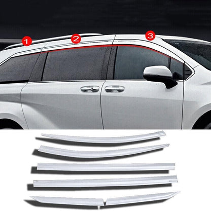 ya 4 8.8.2 for Toyota for Sienna 2021-2023 Chrome ABS Window Visor Vent Shade Sun Rain Guard 6X