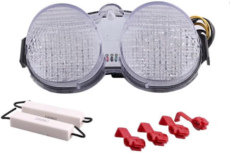 ya 4 8.8.2 Clear LED Rear Tail Light Brake Lamp Turn Signal for Yamaha YZF R6 2001 2002