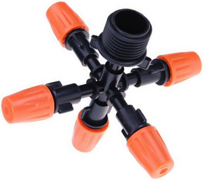 ya 26 10.21 baidi 5-Head Atomization Nozzle 1/2 Mounting Plastic Ganden Water Spray Adopter