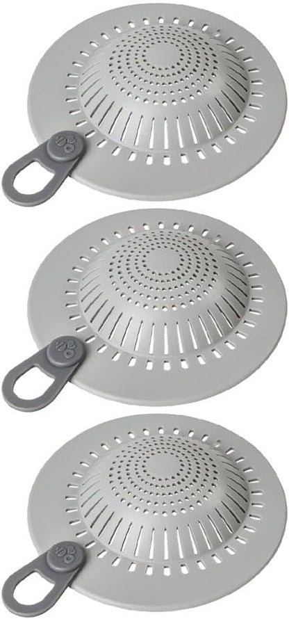 ya 14 9.20 baidi Shower Drain Strainer Silicone 3 PCS Double Filtration Anti Slip Design-1