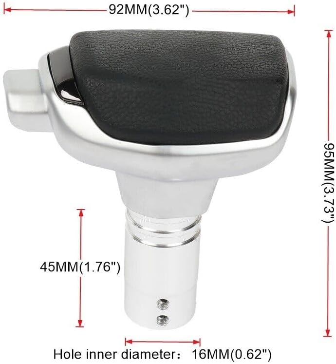ya 4 8.14 JDM PU Leather Metal Automatic Car Gear Stick Shift Knob Shifter Push Button