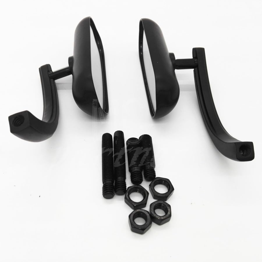 ya 2 8.15 Motorcycle Black for Mini Oval Mirrors for Harley Dyna Softail Sportster Touring