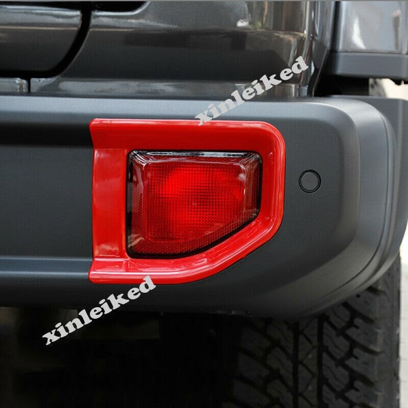 ya 6 8.24 baidi Red front and rear fog lamp cover decoration ABS 4X for Jeep for Wrangler JL 2018 2019