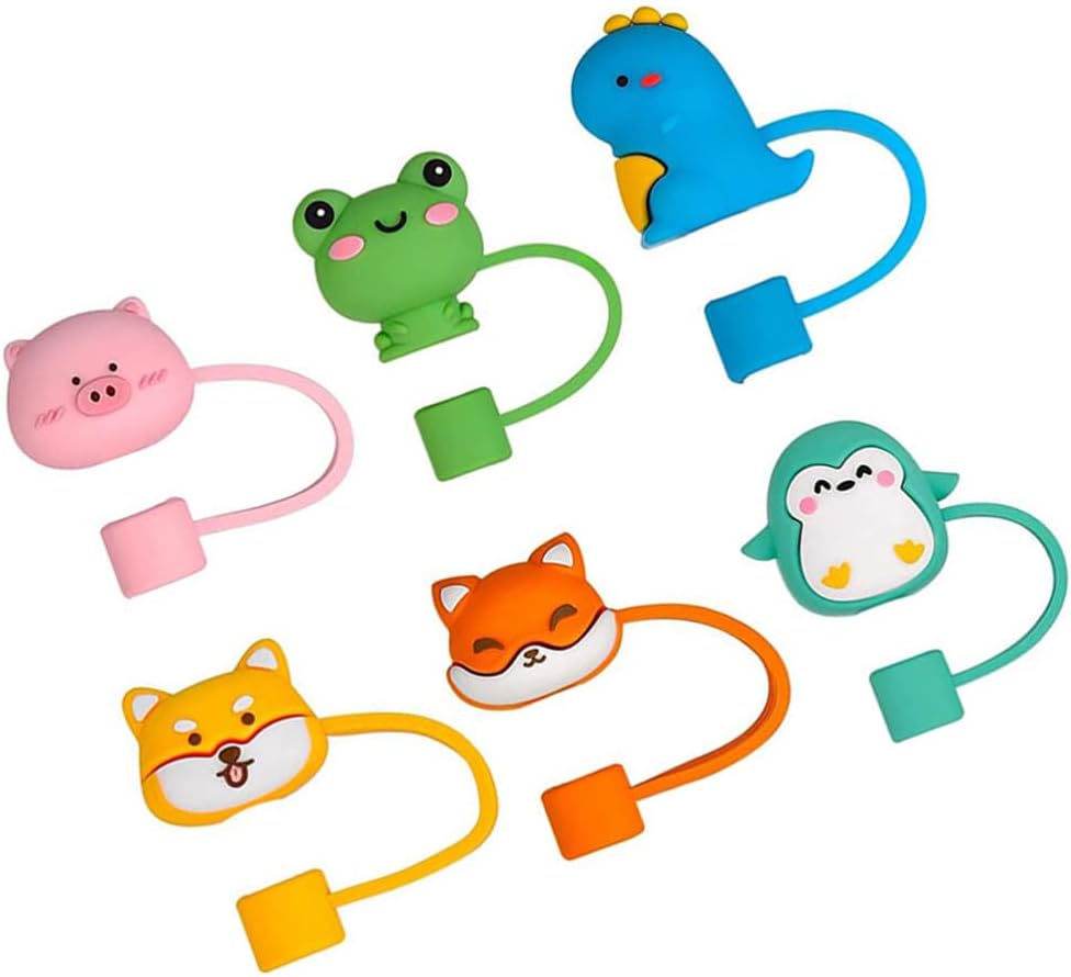 ya 14 9.20 baidi 6Pcs Straw Silicone Caps Drinking Pipe Covers Tip Plugs Silicone Straw Covers-1