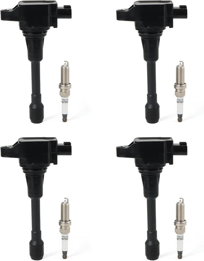 ya 9 10.24 Ignition Coil & Spark Plug Kit for 07-19 for Nissan for Altima Sentra Rogue Versa