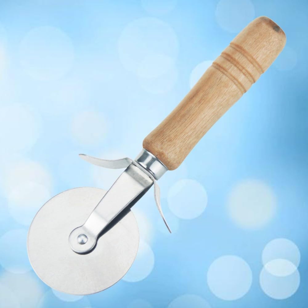 ya 14 9.20 baidi 17 X6cm Stainless Steel Cutter Pastry Wheel Rolling Pin for Pizza Dough-1