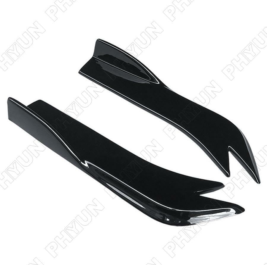 ya 2 8.15 Pair Car Rear Bumper Spoiler Lip Wrap Angle Splitter Protector Kit Glossy Black