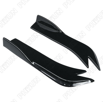 ya 2 8.15 Pair Car Rear Bumper Spoiler Lip Wrap Angle Splitter Protector Kit Glossy Black