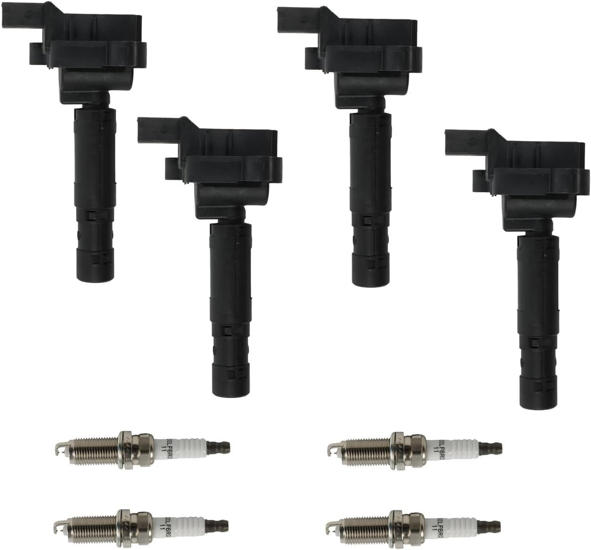 ya 9 10.24 4X Ignition Coils & 4X Spark Plugs for Mercedes-benz C230 Kompressor UF555